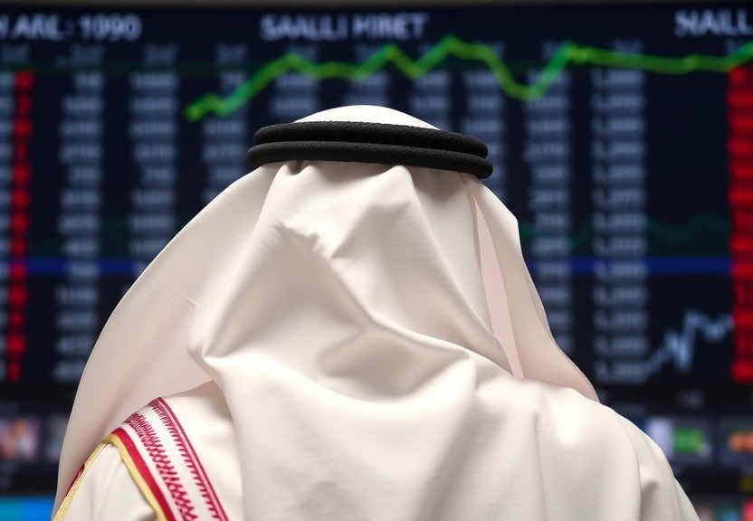 Representação visual de Saudi Arabia Stock Market Dips at Close: Tadawul All Share Falls 0.33%